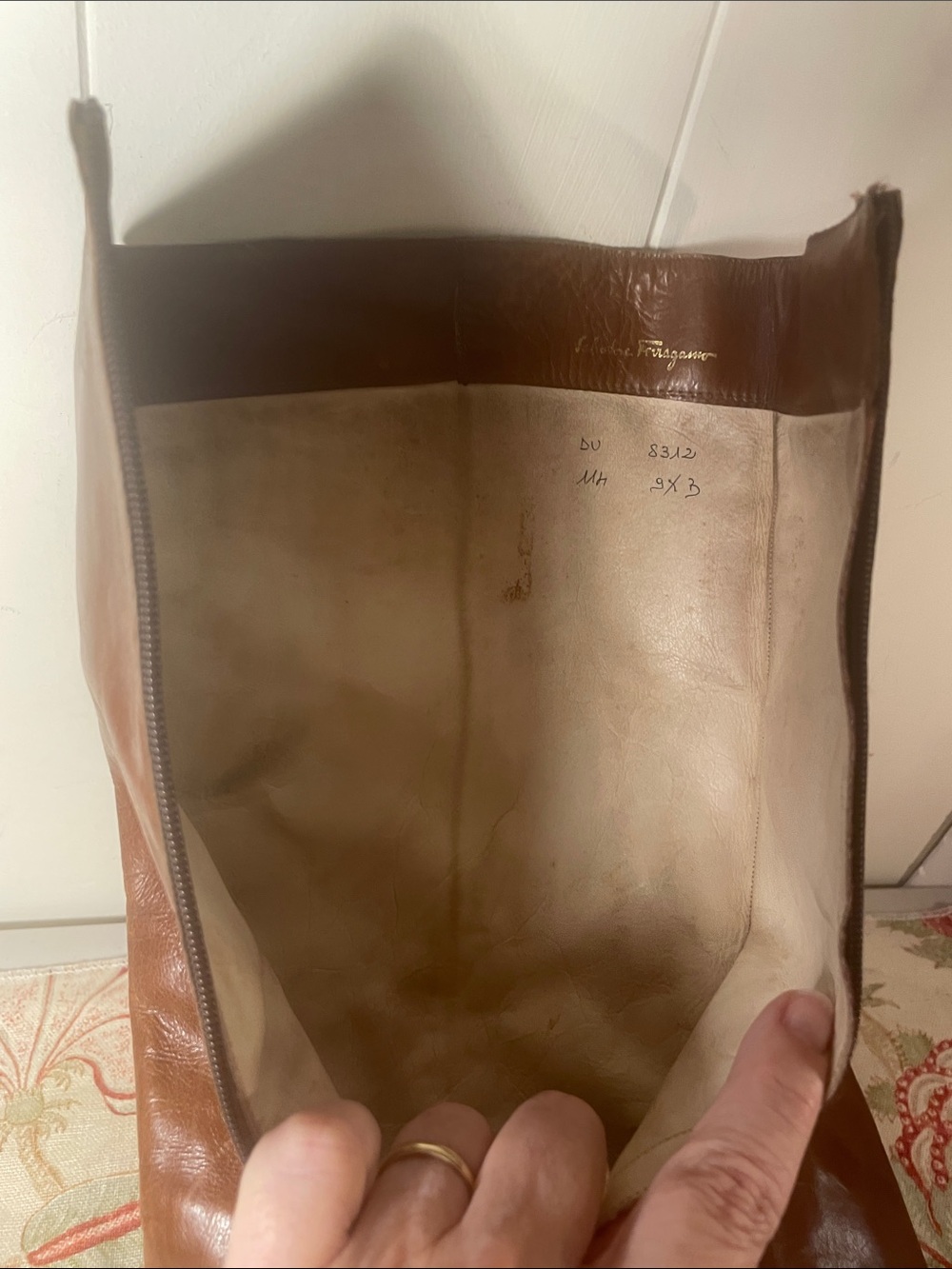 Salvatore Ferragamo Tall Knee High Cognac Leather Vintage - Picture 6 of 11